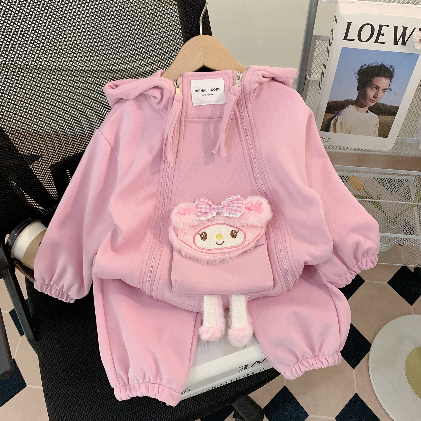 【米家原创】女童套装秋装2025新款洋气女宝宝连帽卫衣裤子衣服春秋