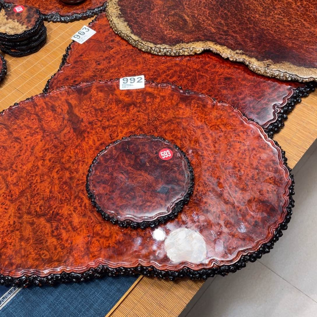 牧*缅甸花梨壶承瘤疤