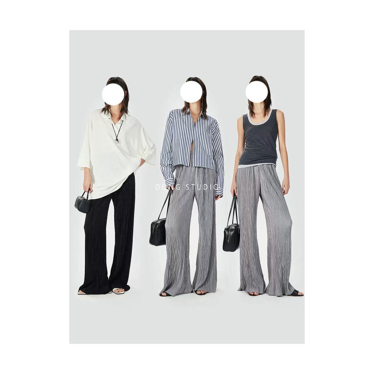 断码捡漏价*韩国进口纱凉凉垂垂直筒裤J6620