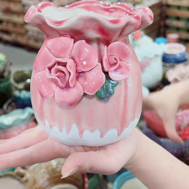 有孔，凑单福利满10元发货陶瓷多肉花盆！