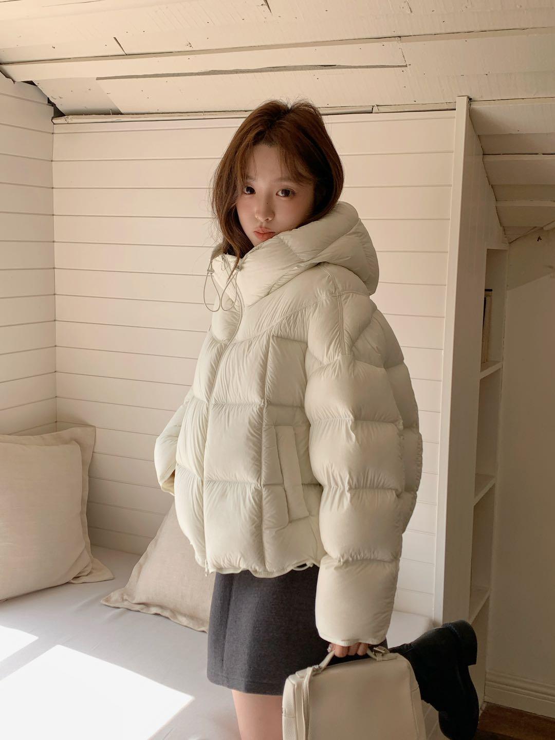 2025超好看新款面包服短款小个子真90白鸭绒连帽羽绒外套可溯源