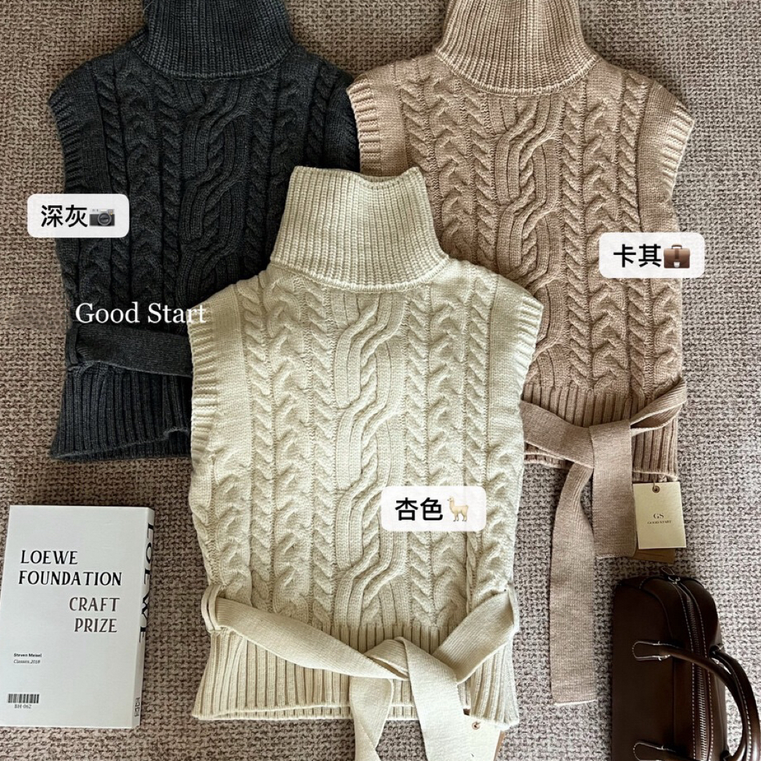 IMM「智感姐姐」自带复古慵懒感麻花马甲毛衣