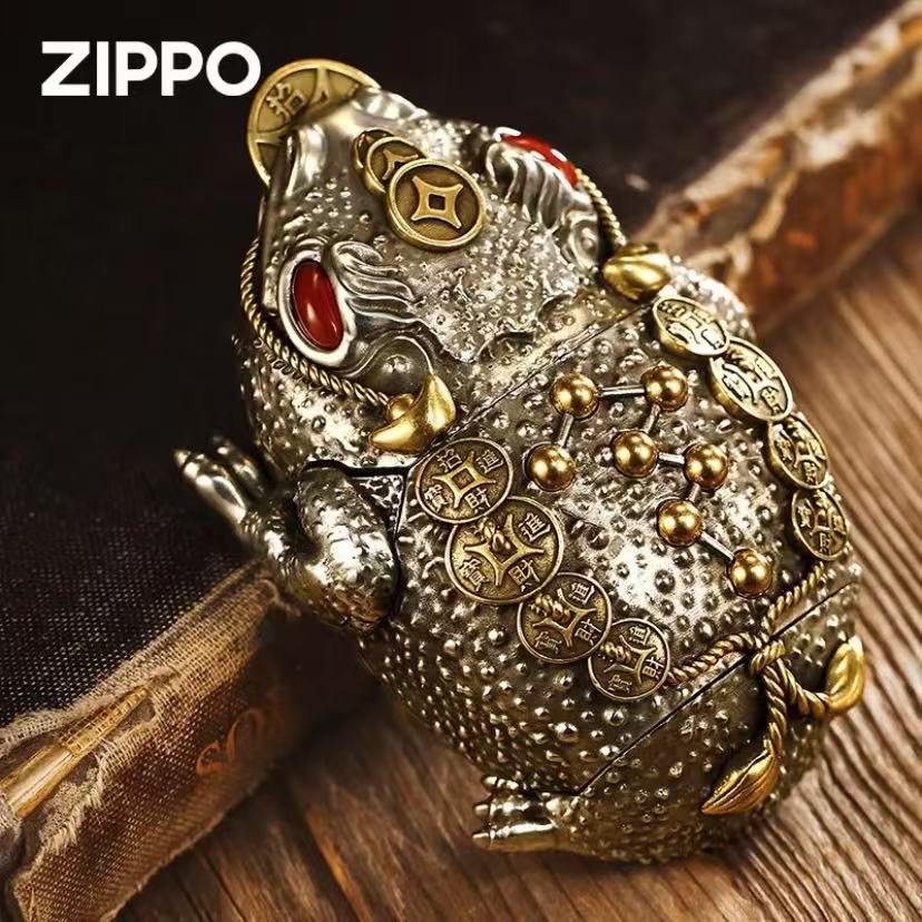 ZIPPO/之宝【三足金蟾】国潮东方文化藏银机关礼盒防风打火机DYX1H1