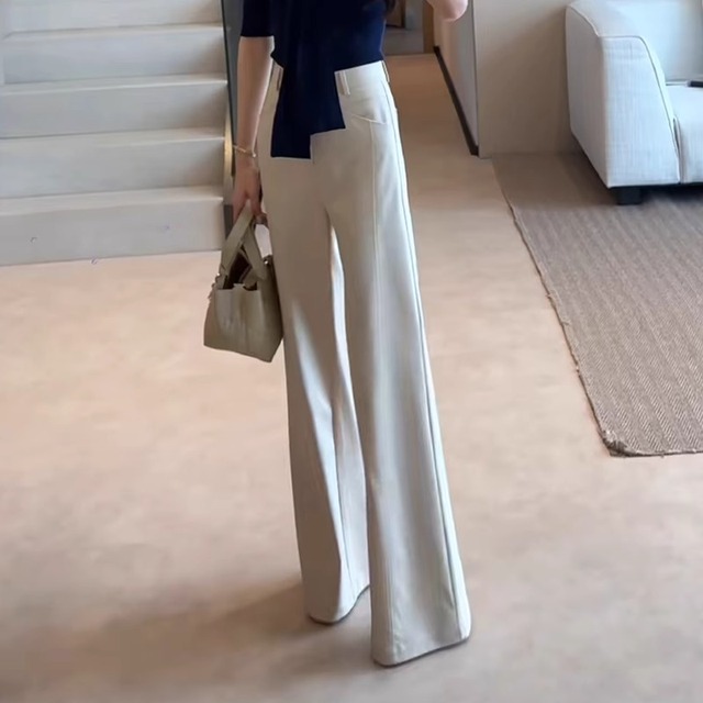 高腰挺括好版型阔腿裤直筒宽松显腿长日常垂感休闲裤子2025夏季新