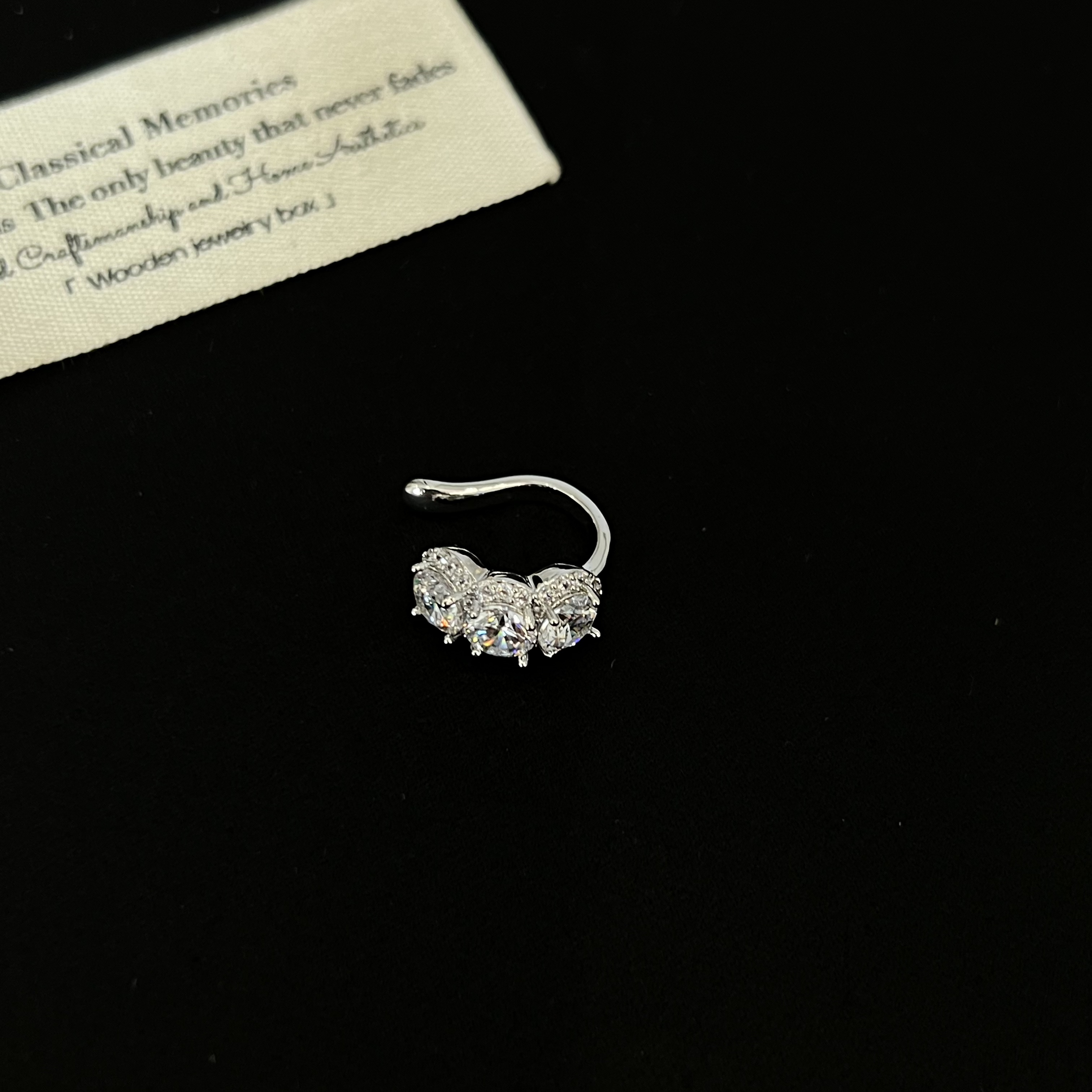 铜合金合成锆石耳饰 一闪而过～爆闪三颗锆石耳骨夹775