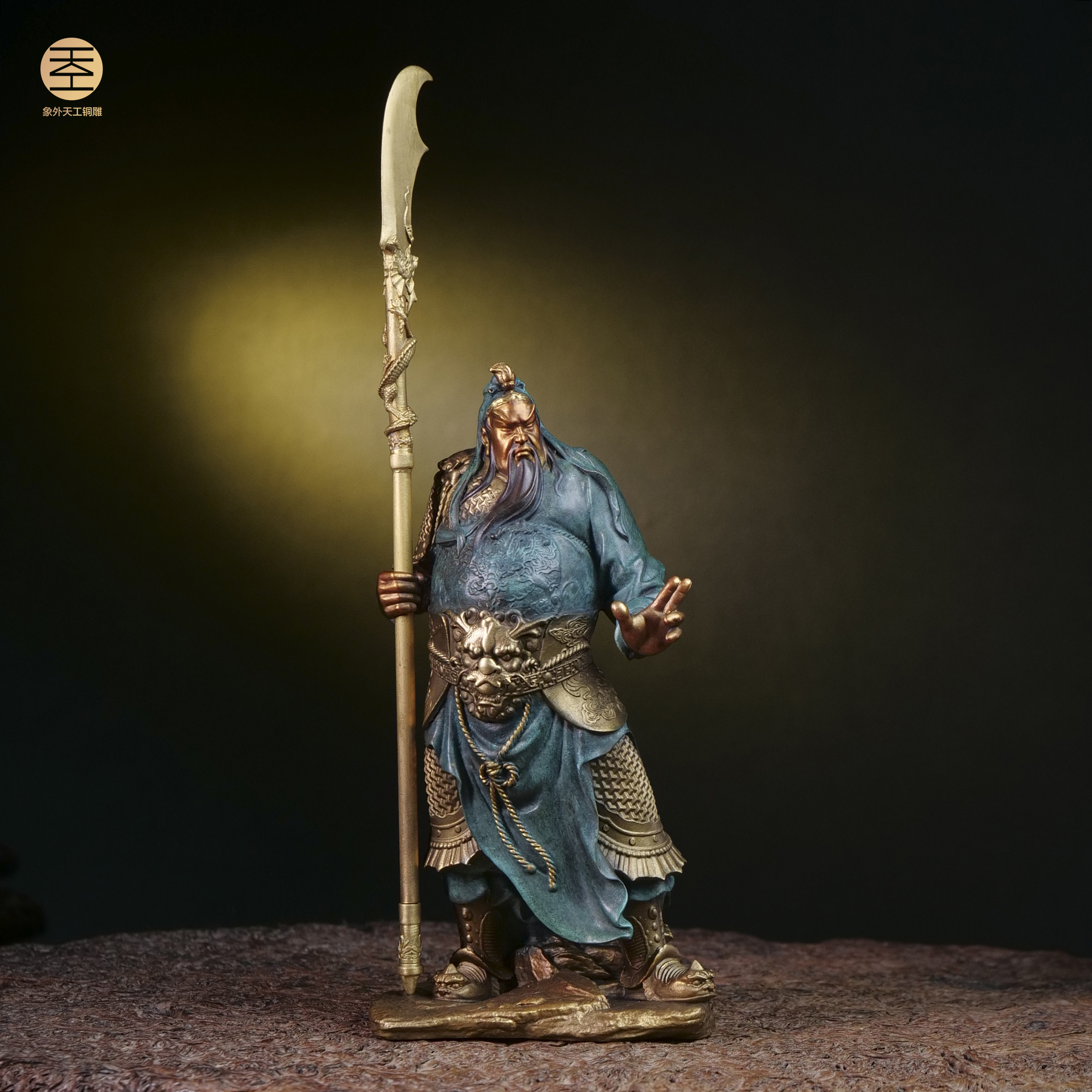 象外天工【国潮】忠义关公（25cm）全铜艺术家原创雕塑玄关摆件礼