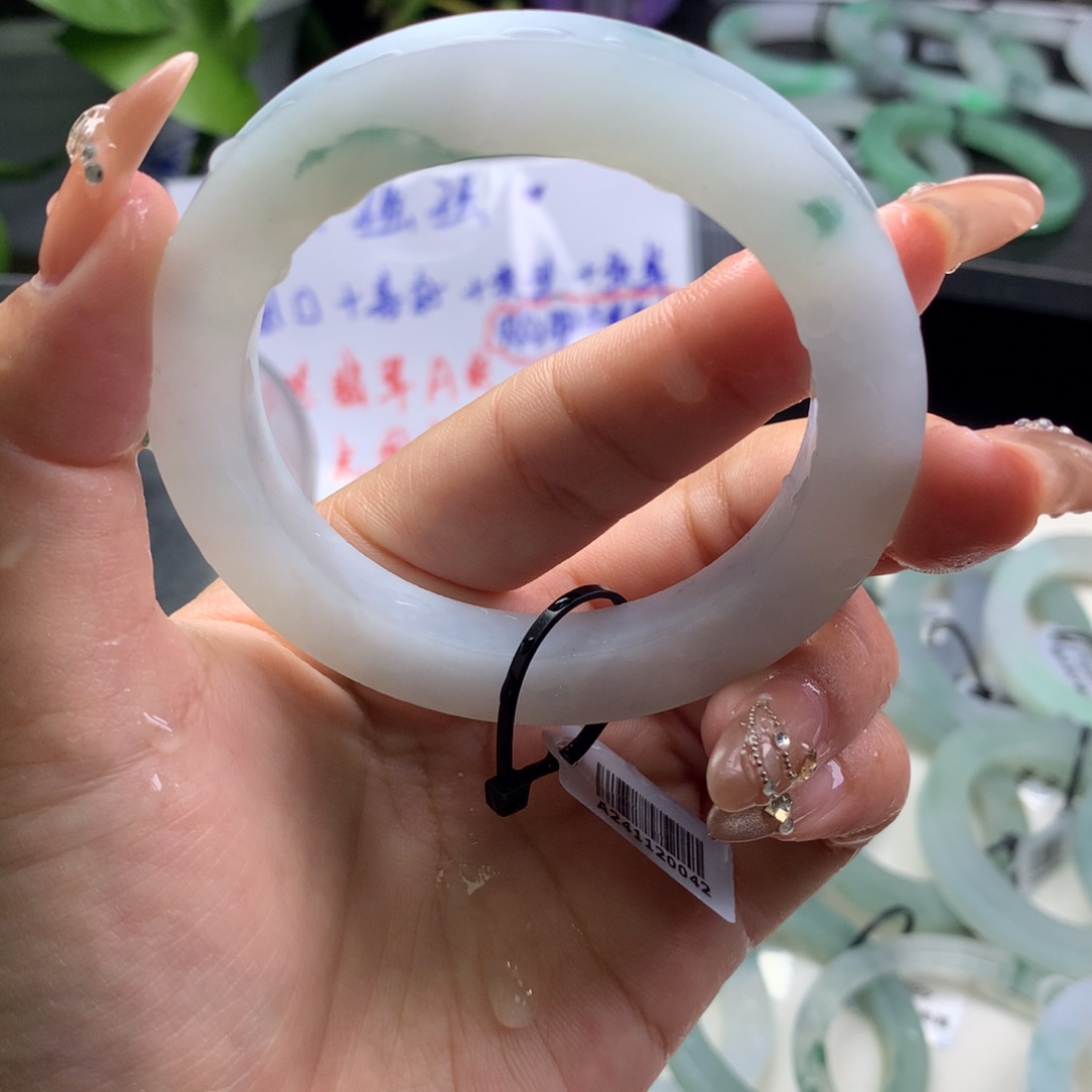 定制翡翠叮当镯未镶嵌52/59 宽7+ 