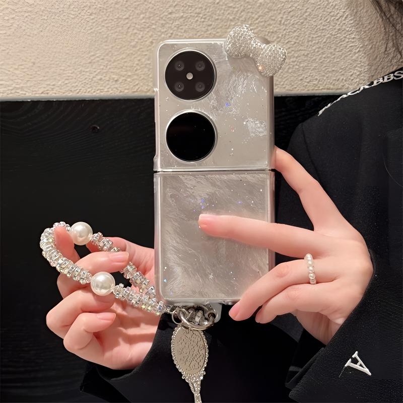 适用华为pocket2手机壳折叠屏P50Pocket创意蝴蝶结闪粉女款保护套