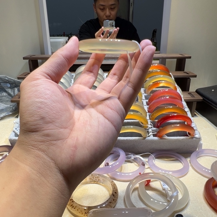 花***菜玛瑙/玉髓合金手镯