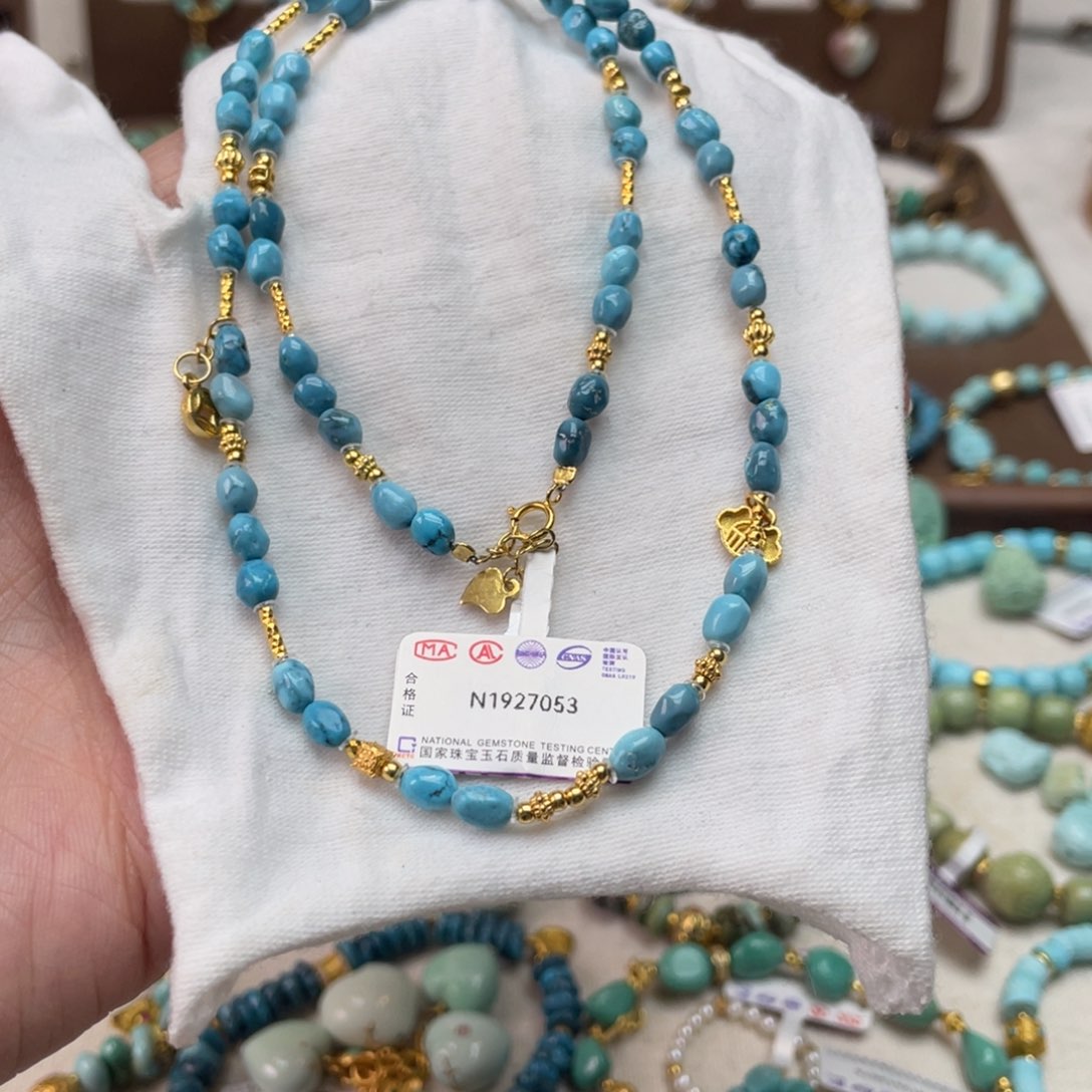 绿松石银S925镶嵌颈饰