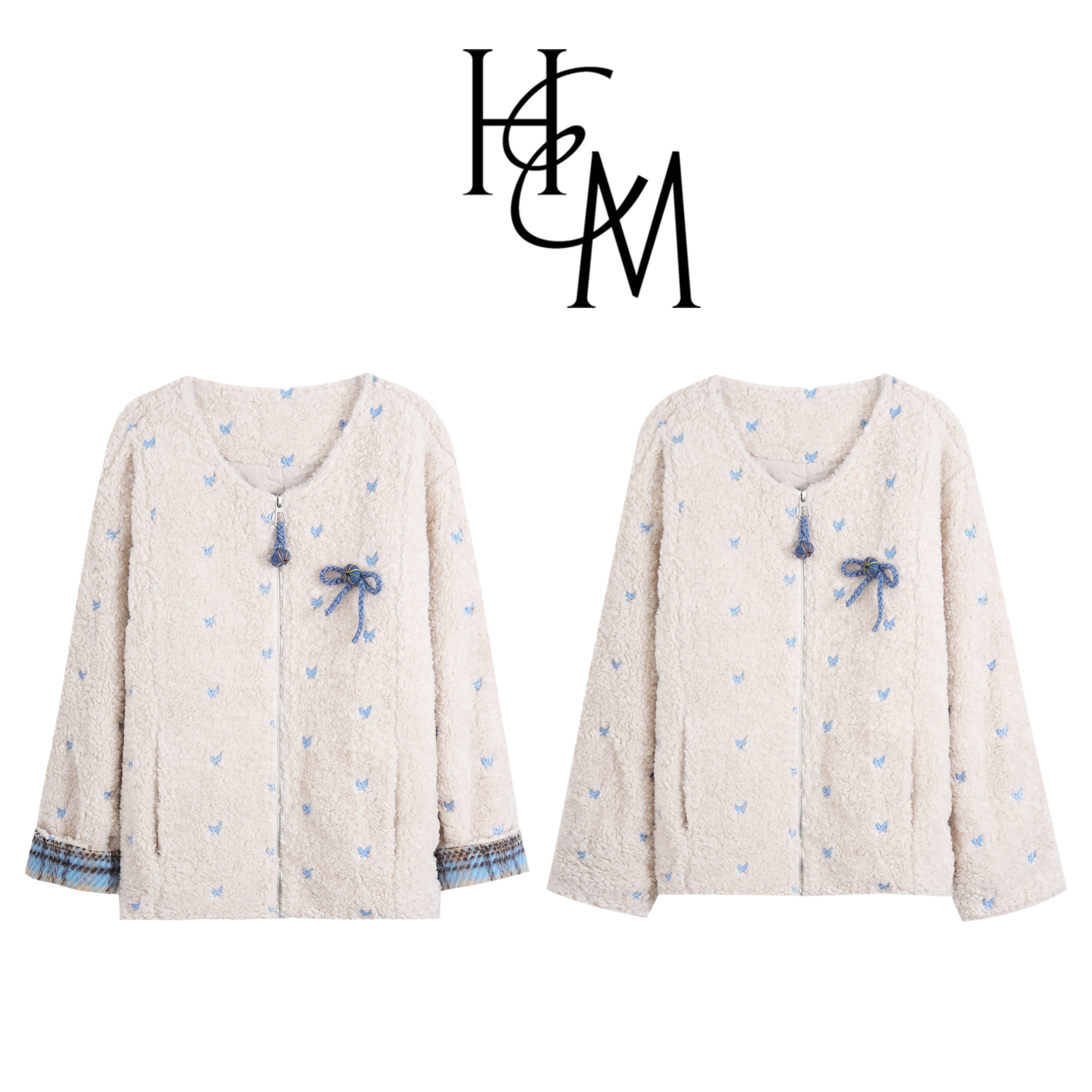 冬季保暖蝴蝶绣花外套+胸针【16173C】