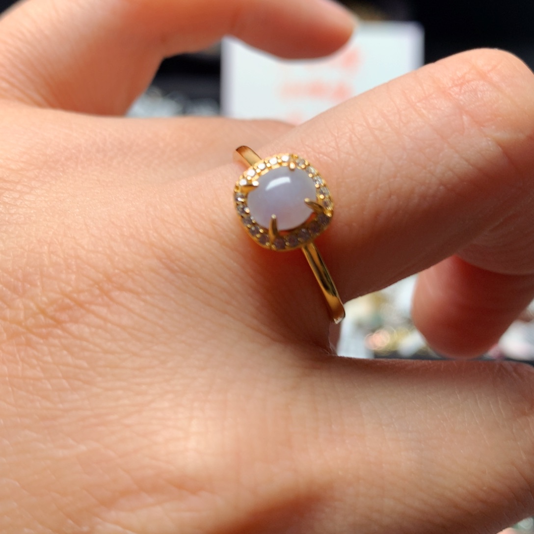 翡翠戒指银S925镶嵌戒指