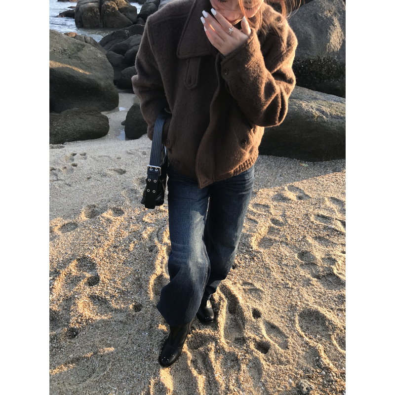 JYZ SEASON.冬季夹克毛呢外套女装加厚常规简约百搭厚款