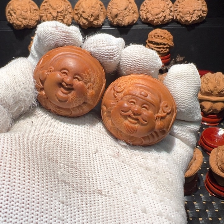 文玩核桃把件财神弥勒