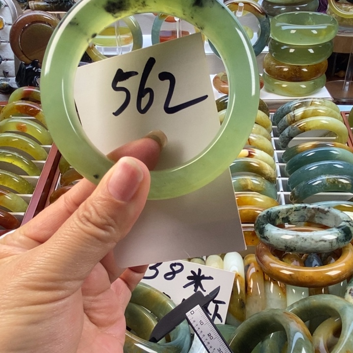 蛇纹石玉未镶嵌手镯60.8-61