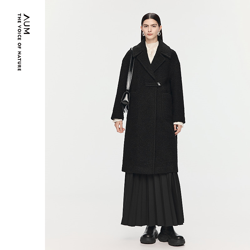 【晨晨甄选】AUM/噢姆25年新款女款宽松中长款毛呢秋冬复古大衣
