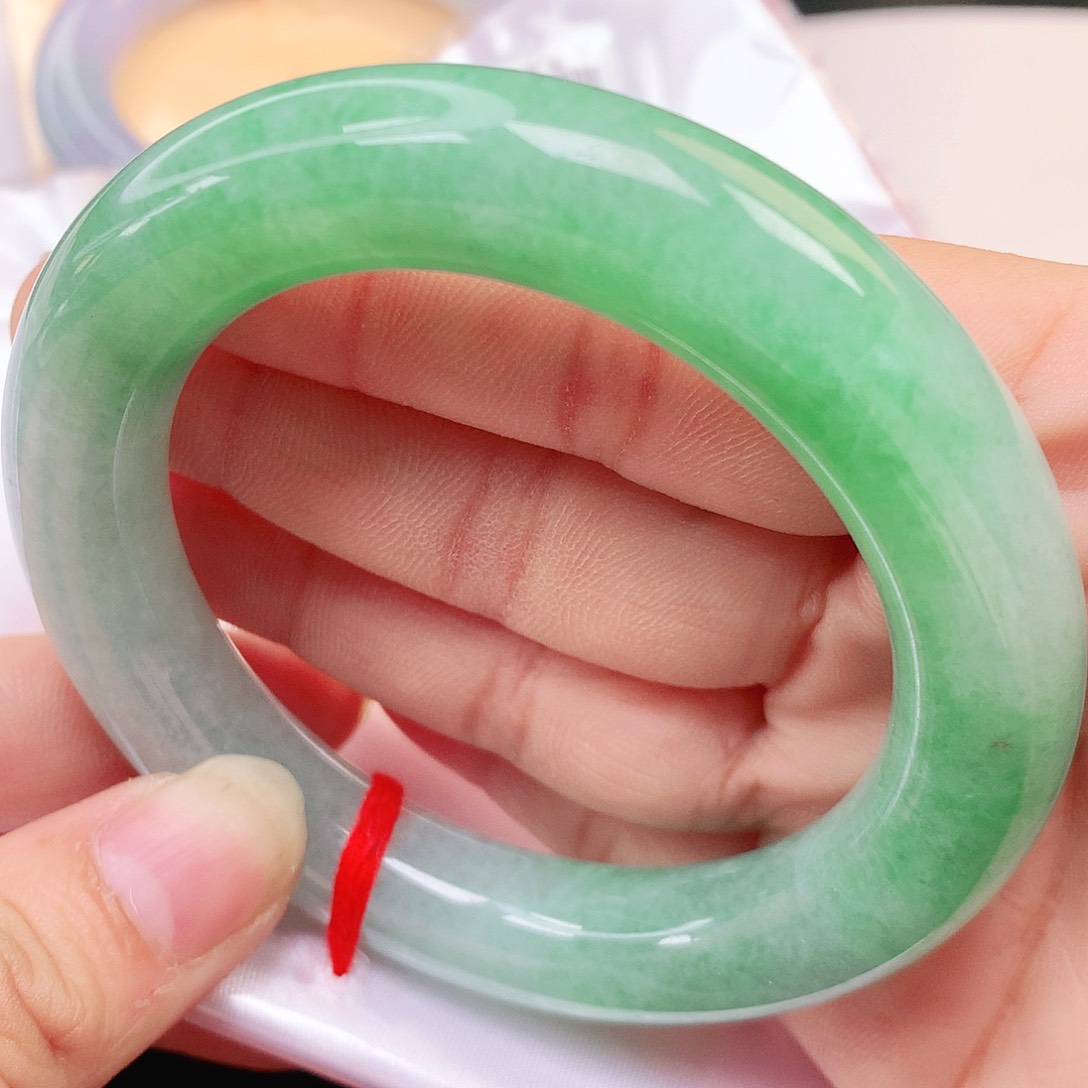未镶嵌手镯翡翠纯天然翡翠老坑绿底大胖圆