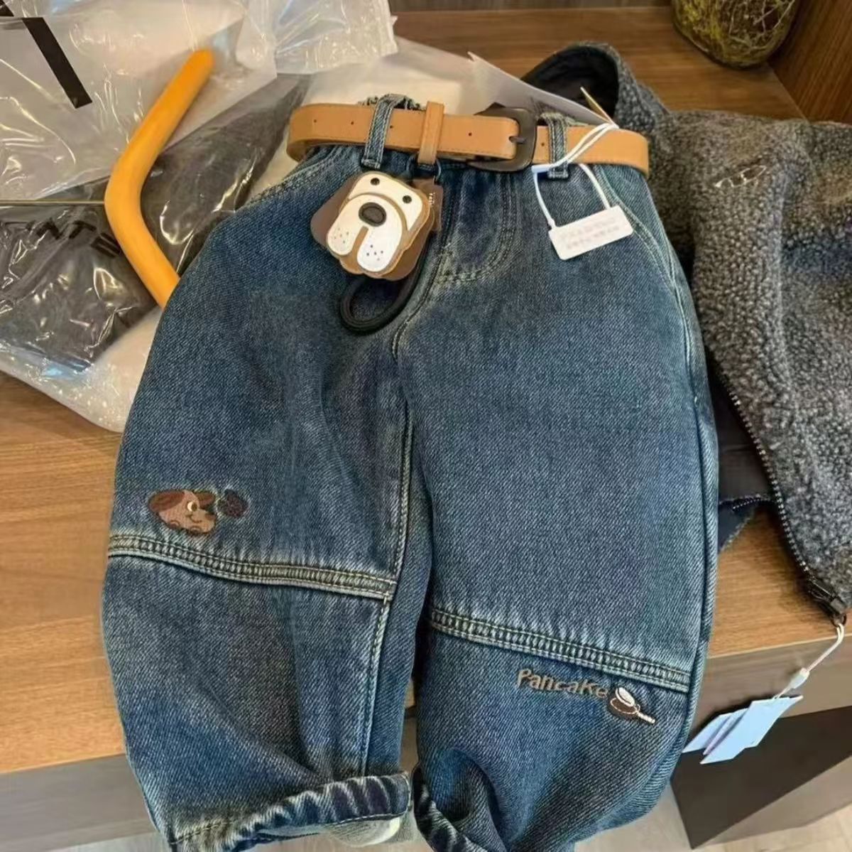 儿童加绒牛仔裤男童新款韩版冬装中小童炸街宝宝秋冬季休闲裤潮裤