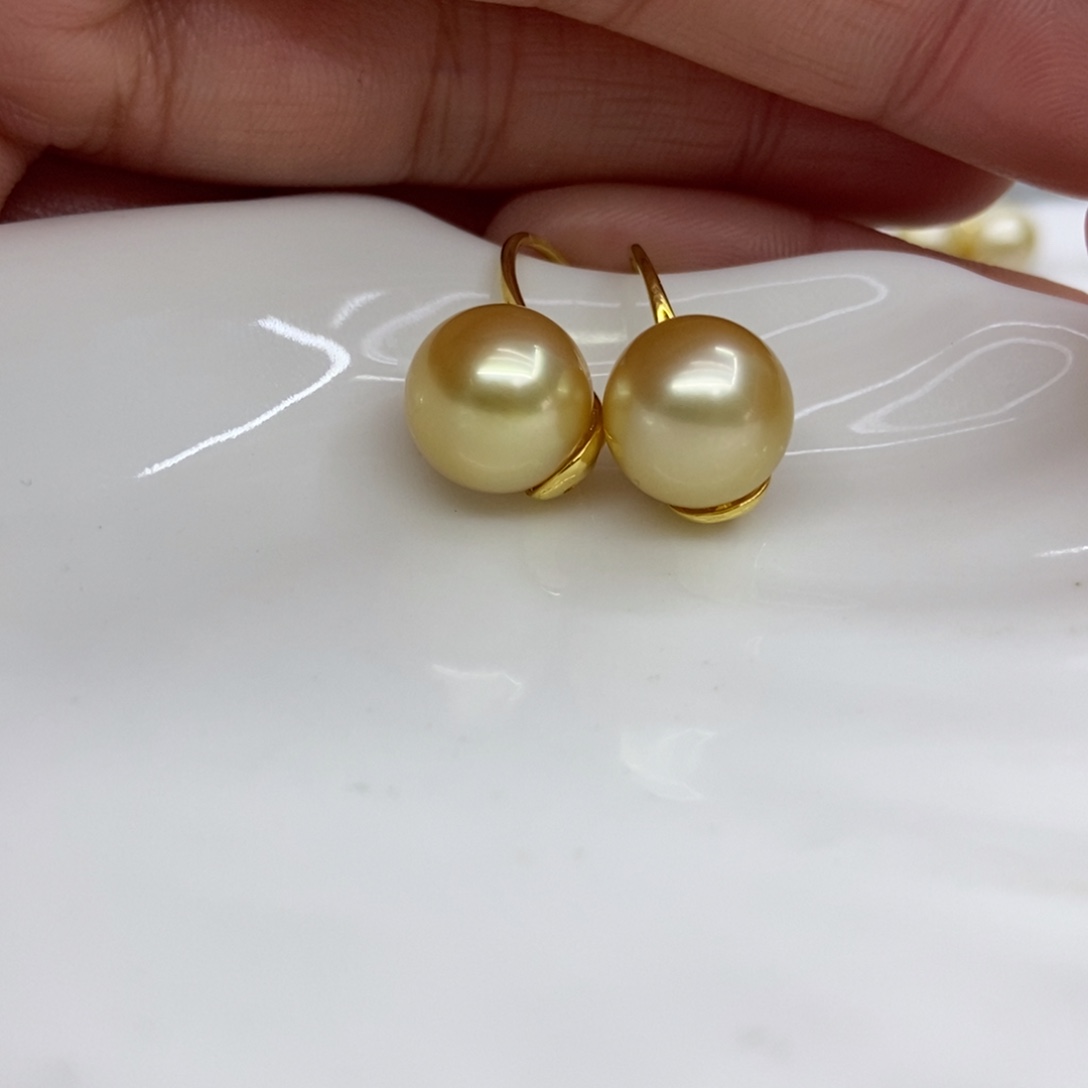 海水珍珠耳饰银S925镶嵌