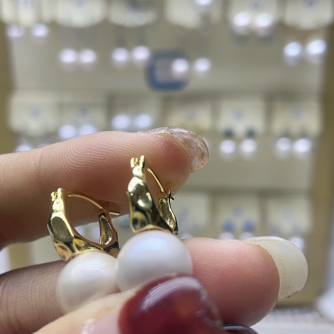 淡水珍珠耳饰银S925镶嵌