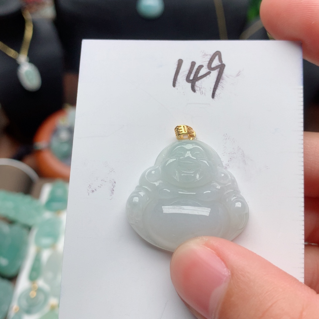 翡翠颈饰银S925镀金镶嵌吊坠