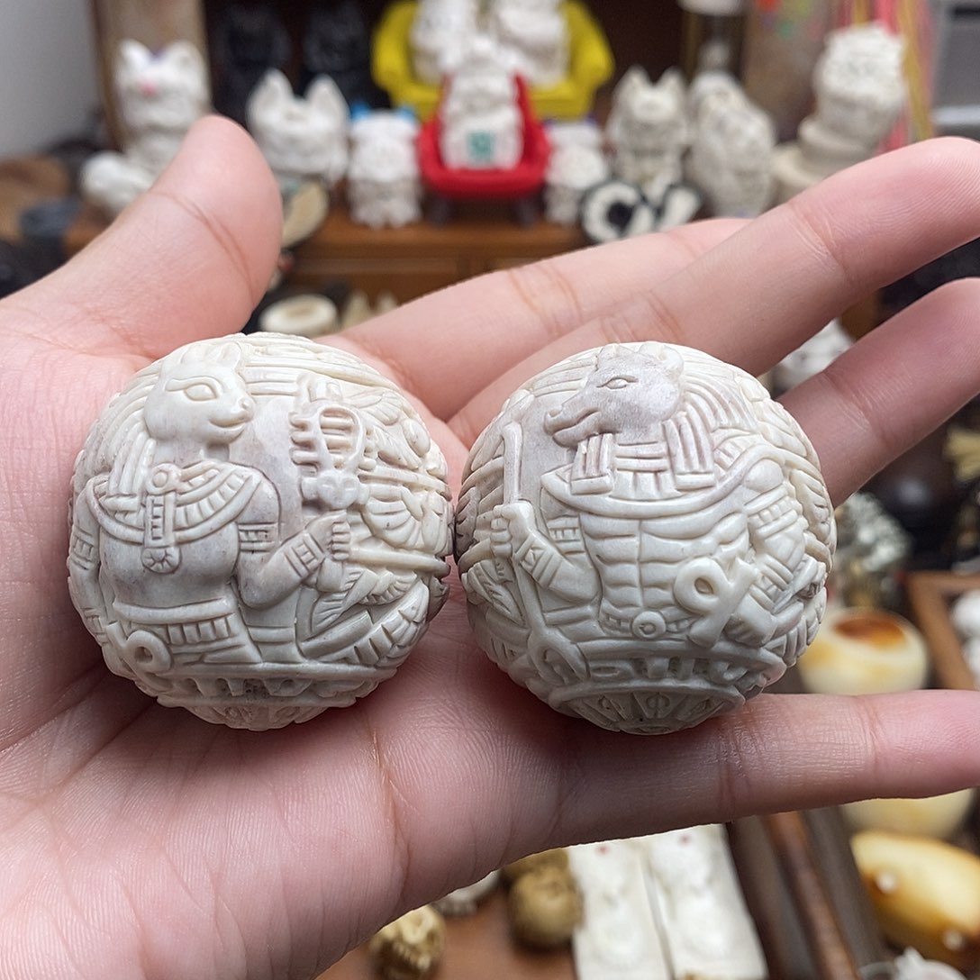 鹿骨把件c9埃及手球40尺寸