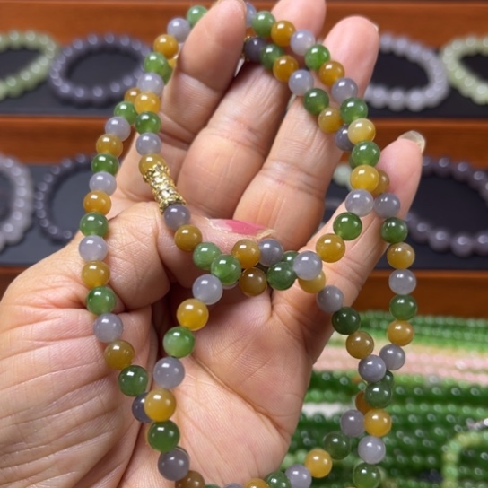 和田玉手串银S925镶嵌