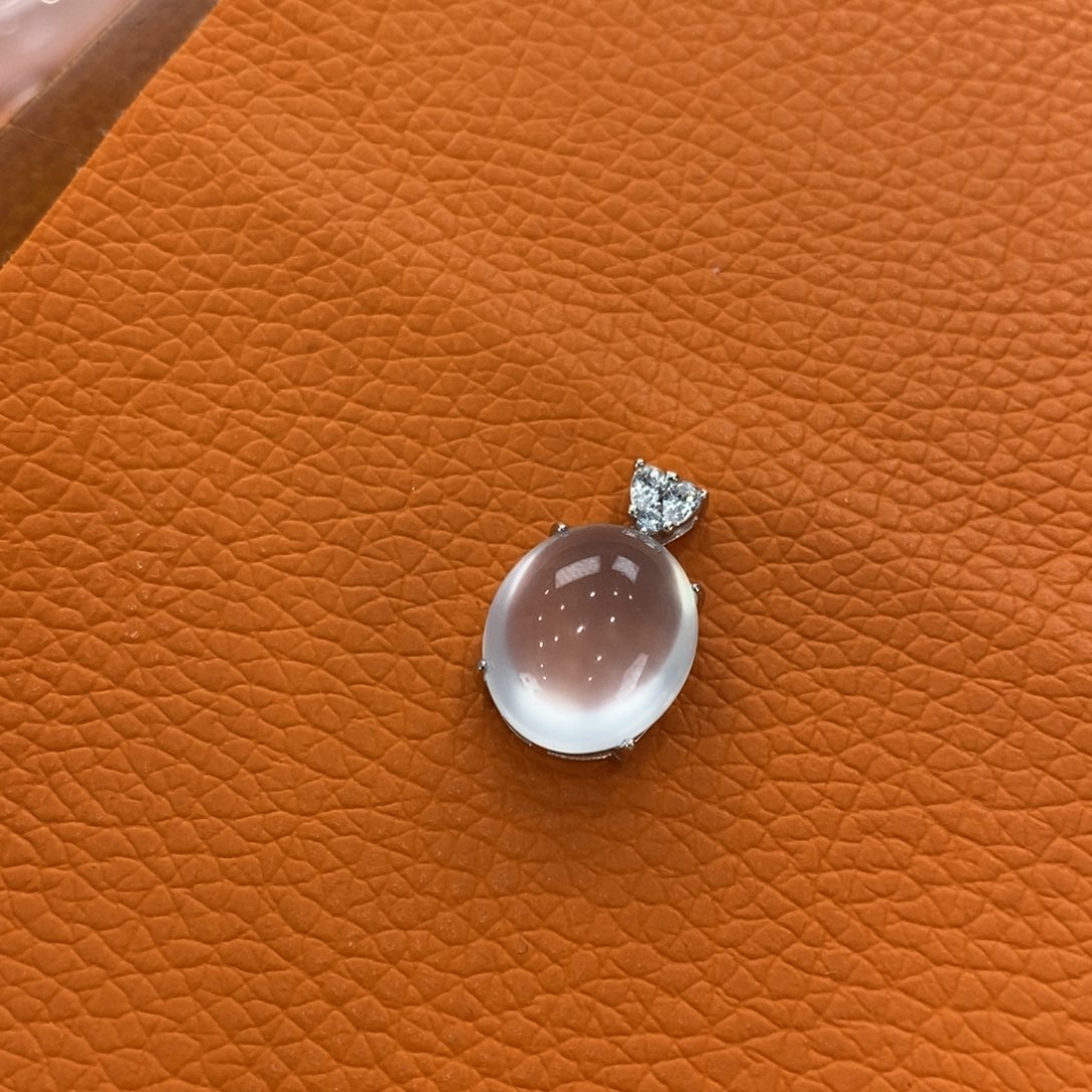 石英质玉吊坠(赠链)银S925镶嵌