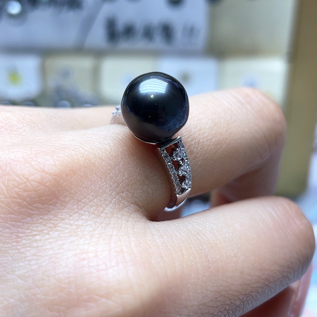 海水珍珠戒指银S925镶嵌