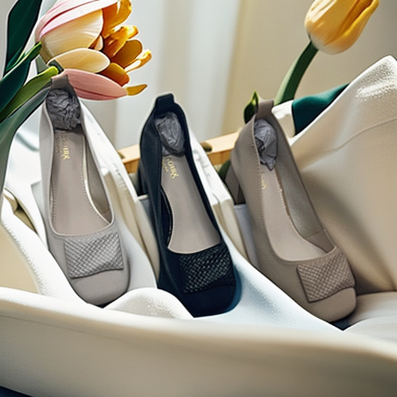 黑色方头单鞋气质优雅粗跟浅口女士高跟鞋8199-8