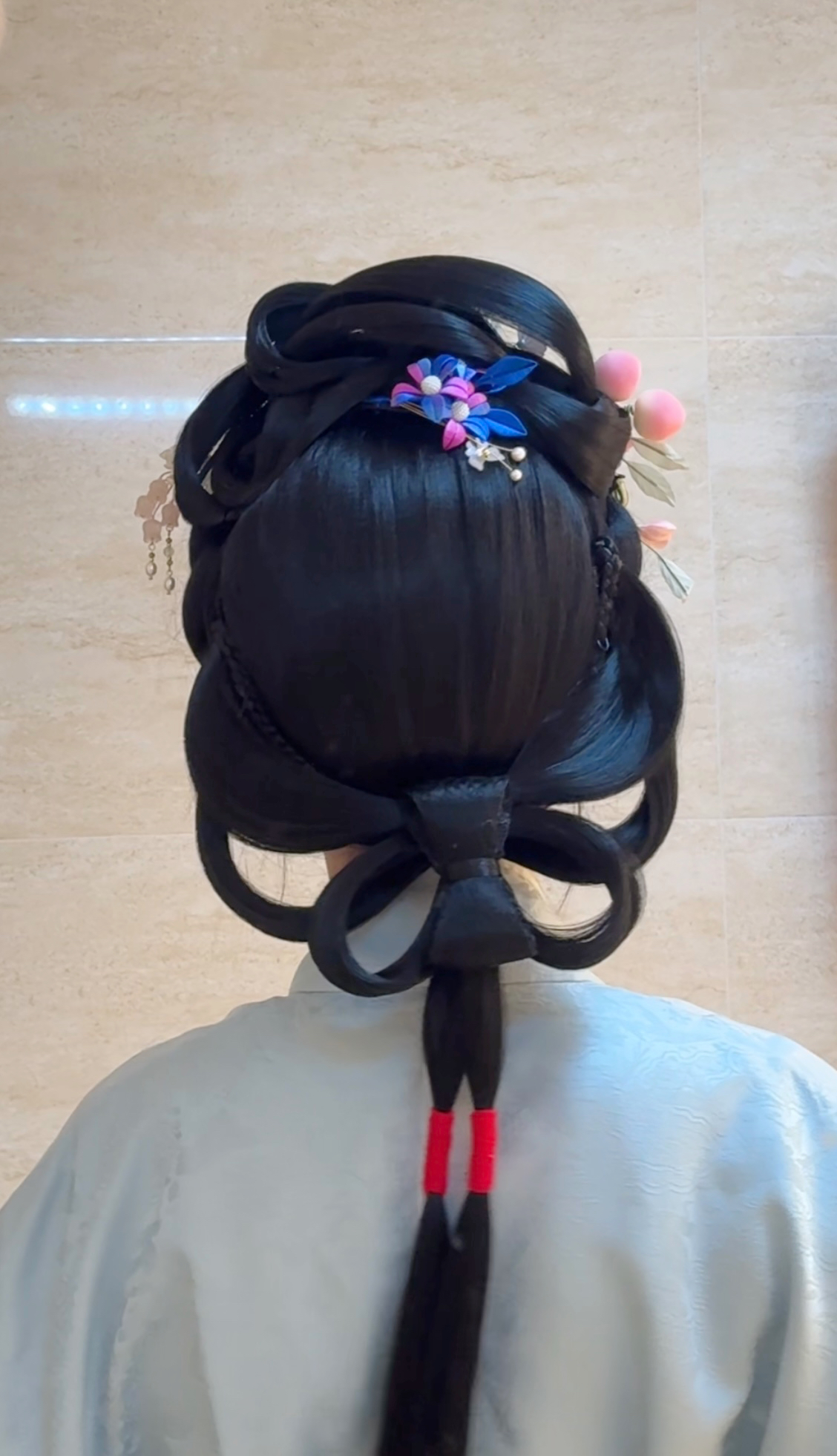 明制造型后脑勺假发包全发丝一体式后披假发髻古装发饰汉服