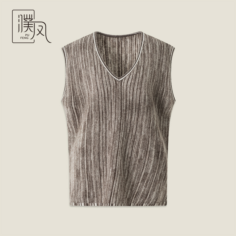 女士秋冬款牦牛绒V领保暖背心25新款1321