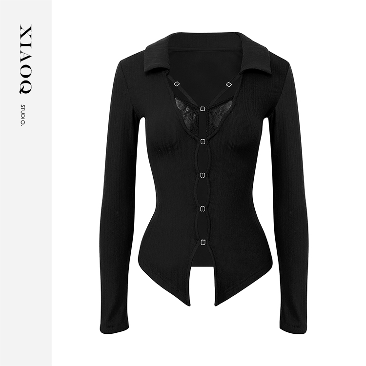 【小Q家】12363纯欲别致甜辣妹针织开衫T