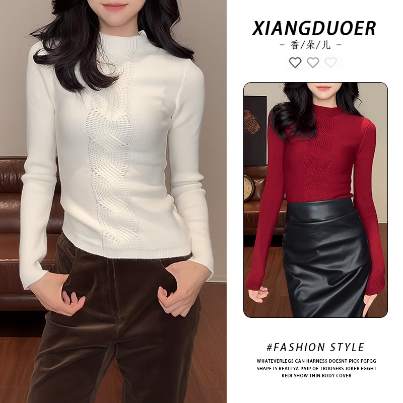 韩式圆领长袖针织衫女款2025秋冬季新款日常随性穿搭通勤轻松气质