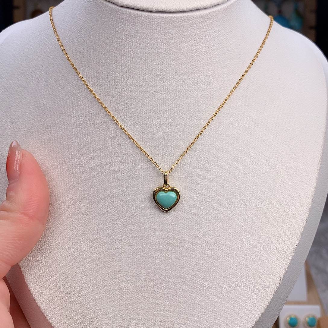 绿松石颈饰银S925镶嵌