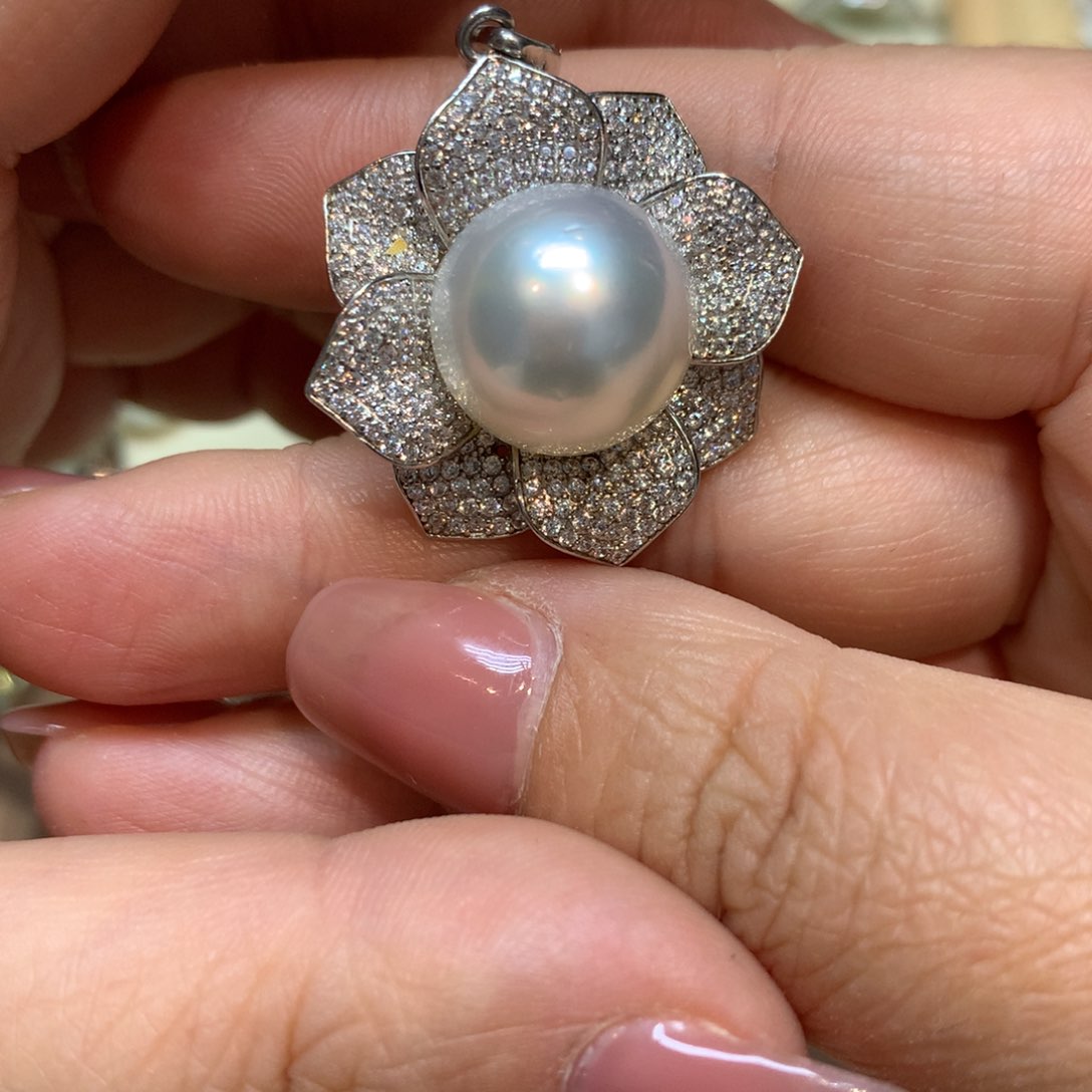 海水珍珠颈饰银S925镶嵌