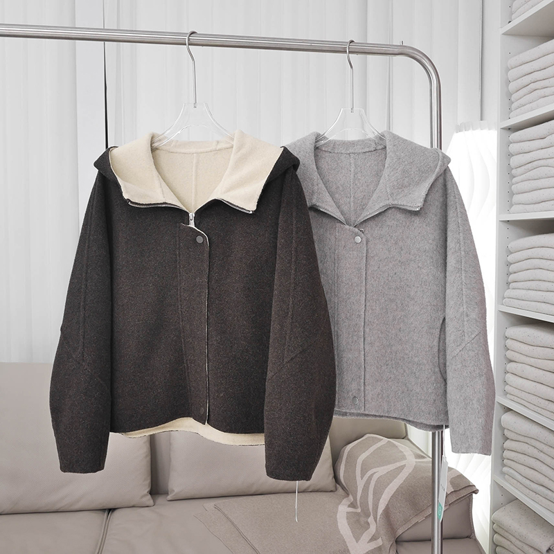 【朵儿studio】秋冬短款手工双面呢大衣外套 A420