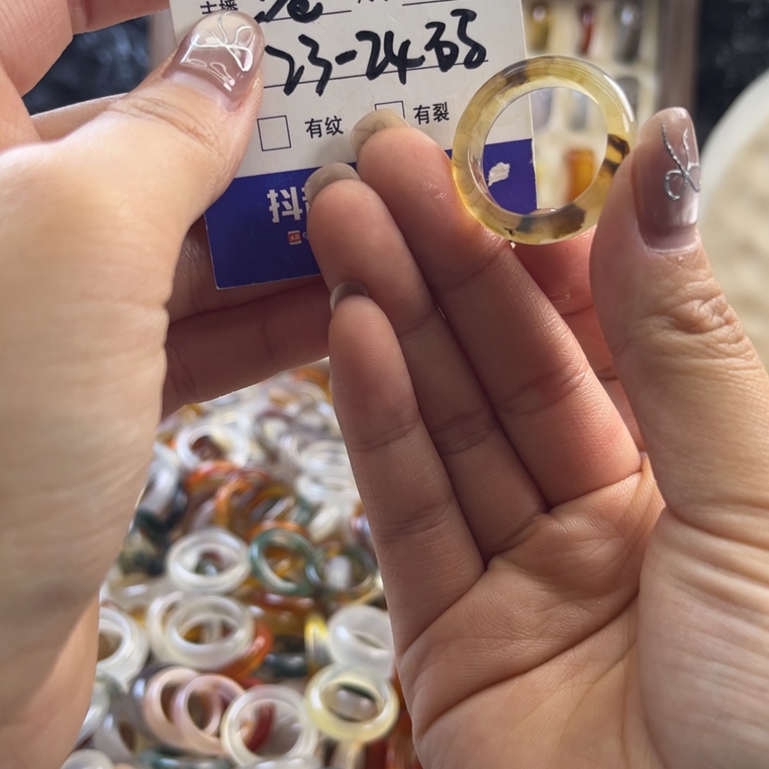 玛瑙/玉髓未镶嵌戒圈37