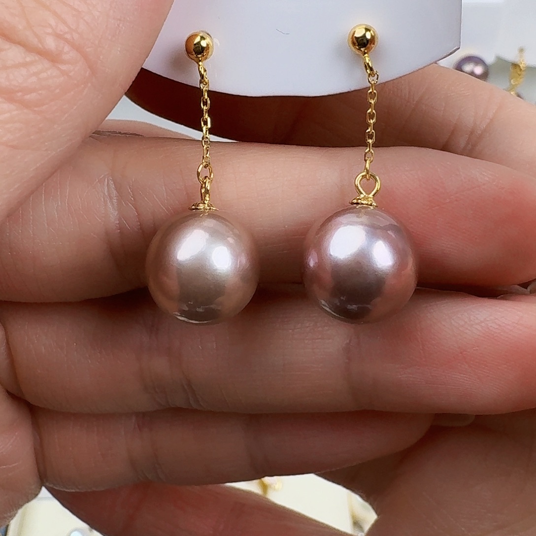 淡水珍珠耳饰银S925镶嵌