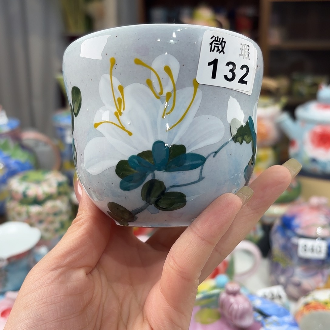 瓷片景德镇手绘高温釉下彩陶瓷茶具