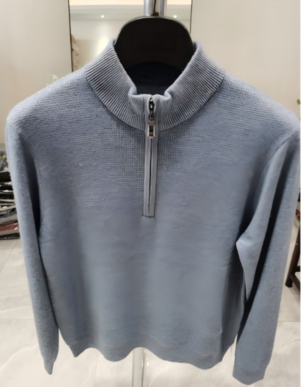 【阿蒙新款】半拉链男士羊绒羊毛混纺针织衫