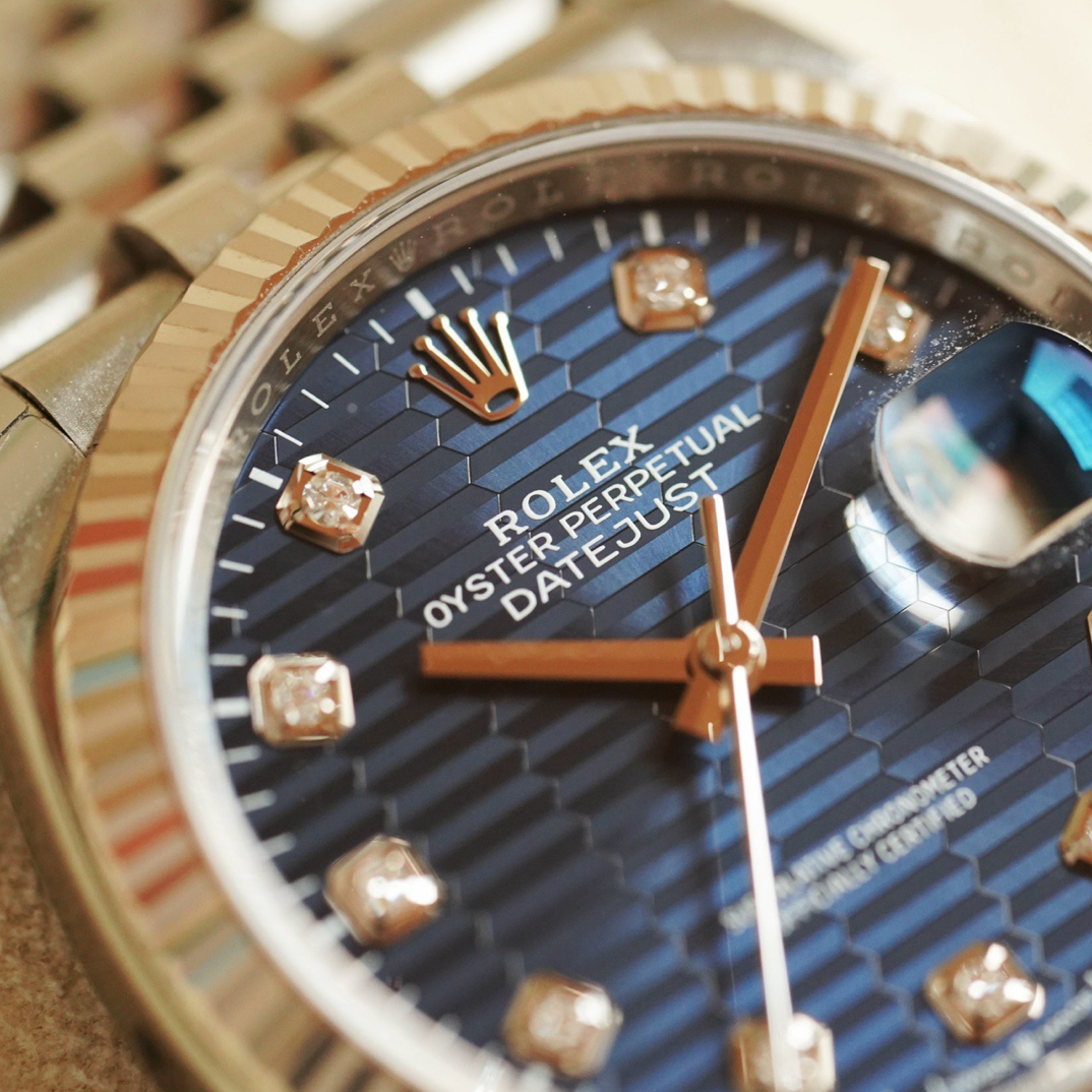 99新 Rolex/劳力士 蓝水波纹盘面 钻刻126234 全套23年 36mm