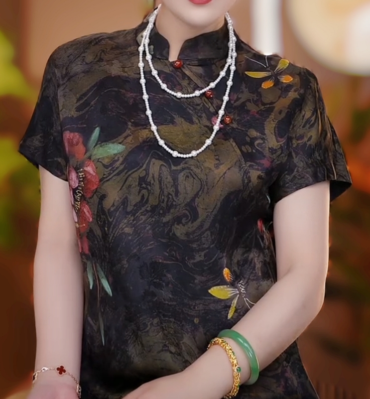 天香国色/双面双穿新中式女装中长款连衣裙2024B0071——美美玫瑰仓