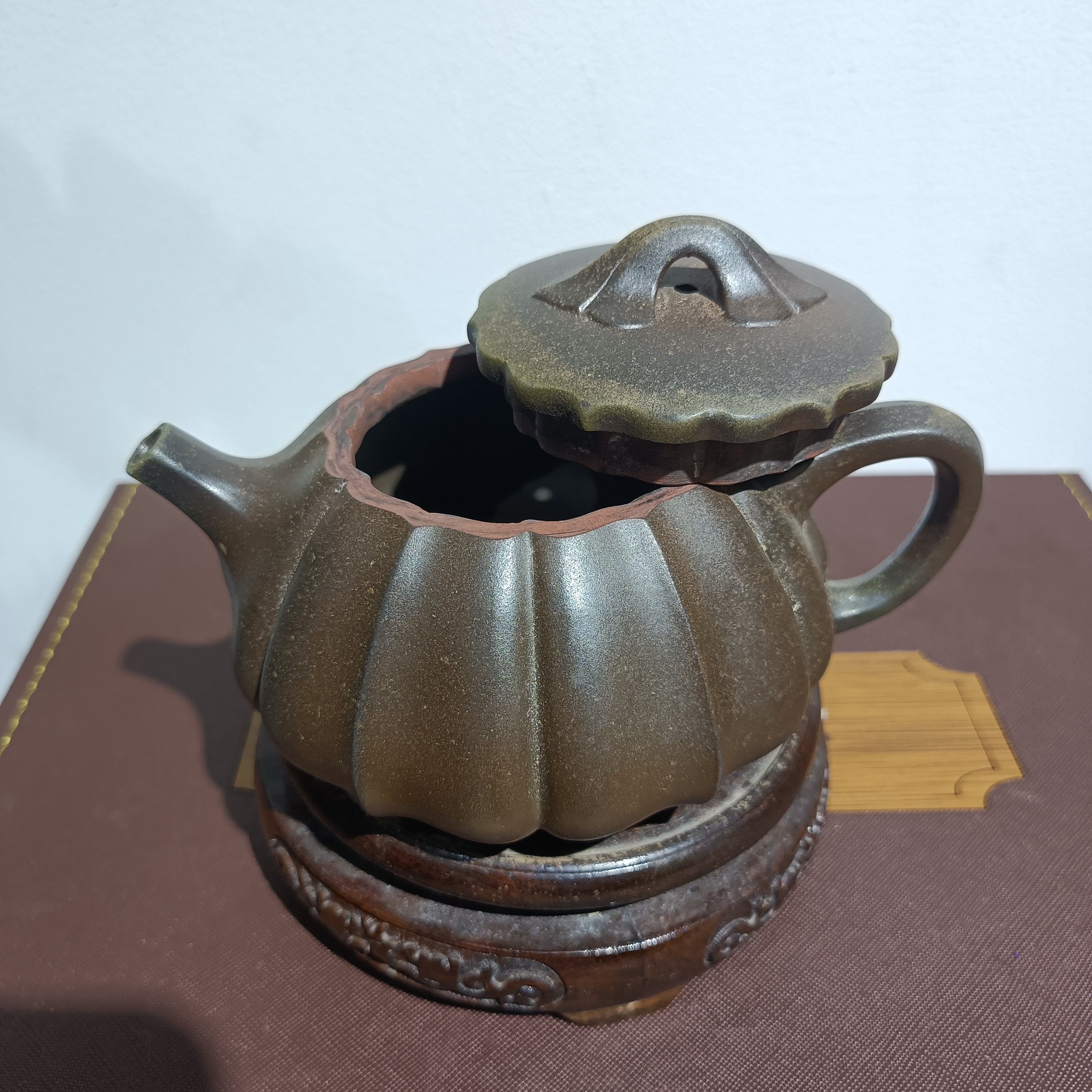 贵台龙窑柴烧手拍壶约230CC