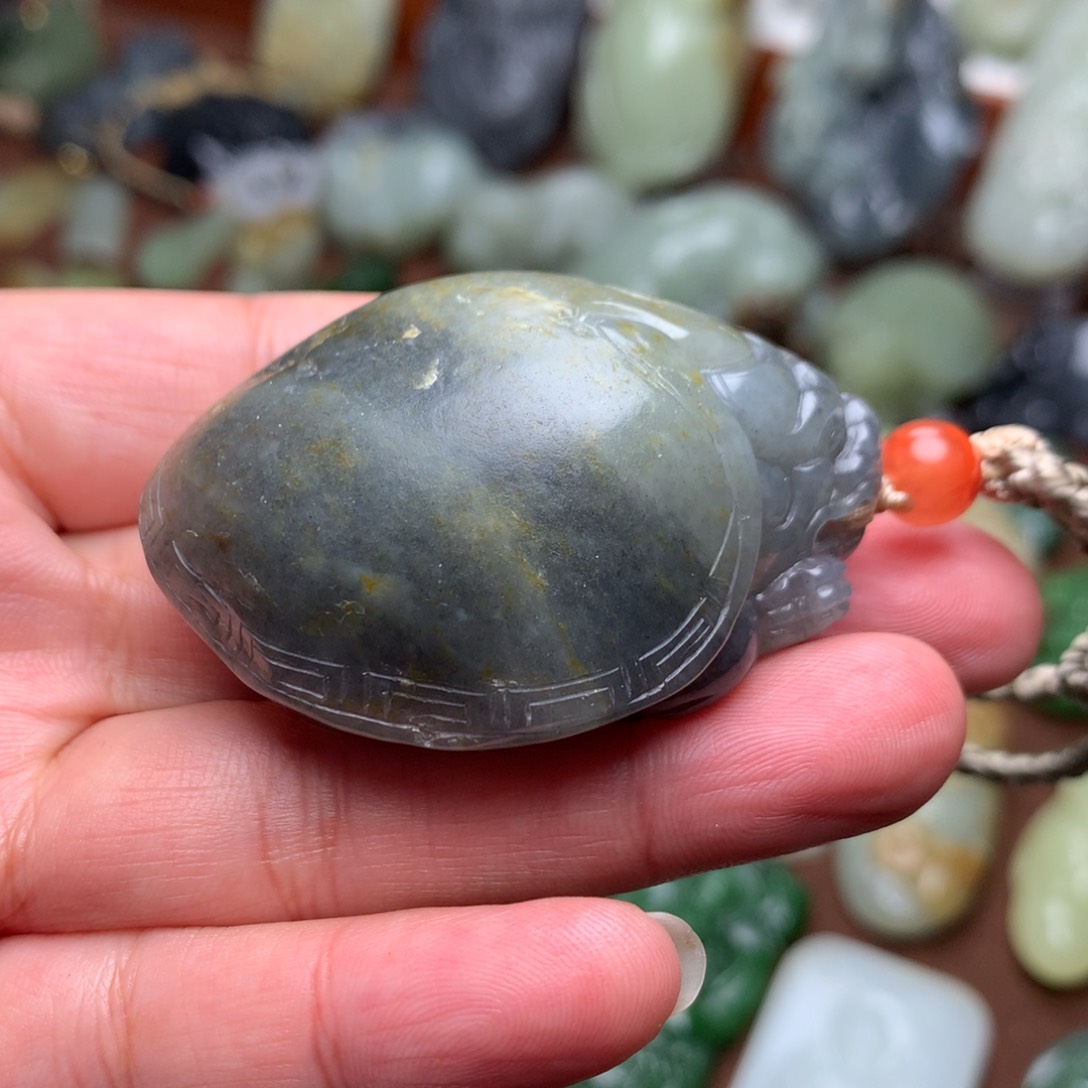 和田玉青花龙龟未镶嵌