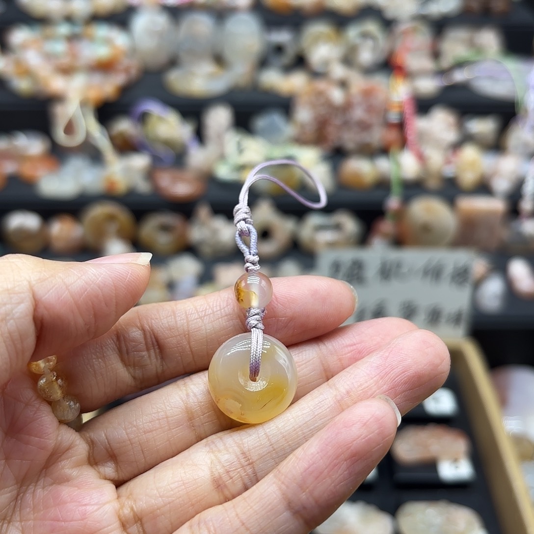 玛瑙/玉髓未镶嵌颈饰手机挂小平安扣可挑选