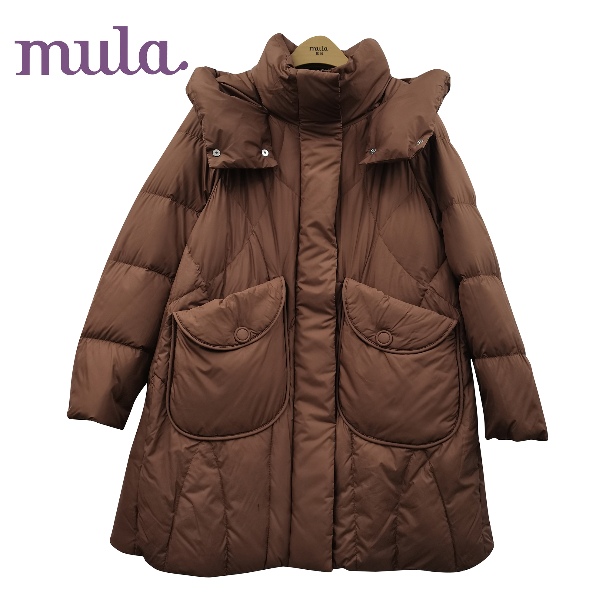 【诗语专属】慕拉2024年冬装时尚百搭中长款羽绒服M4510Y127