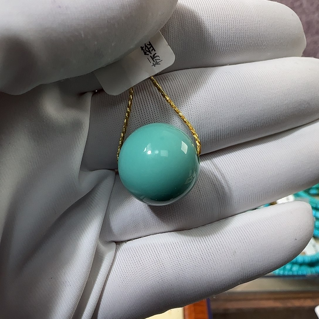 绿松石未镶嵌14mm➕单珠