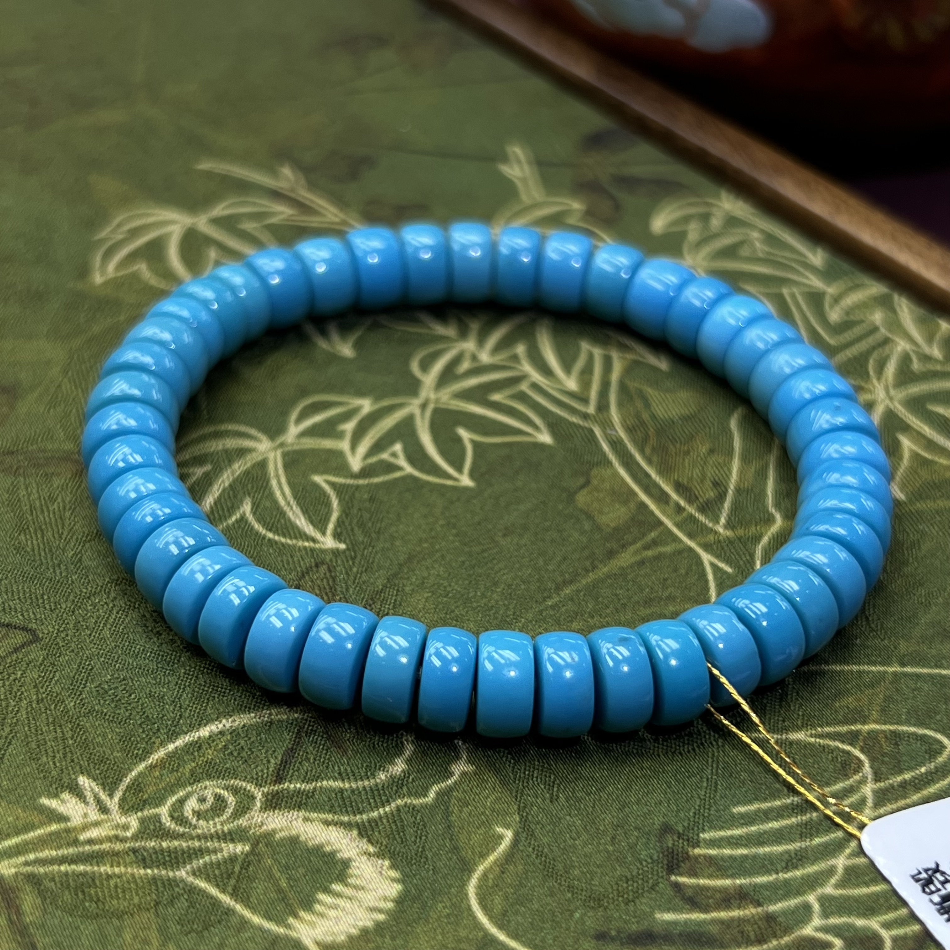 【珺笙珠宝】典藏•原矿皇家蓝绿松石直切手串7mm