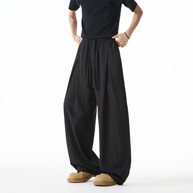 【高品质】阔腿休闲西裤男款秋季宽松垂坠感百搭cleanfit拖地长裤子